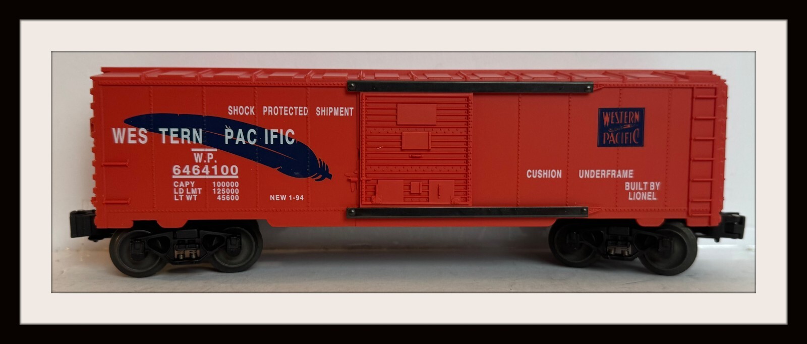 Lionel Western Pacific Box Car # 6464100 Red and Black New Old Stock