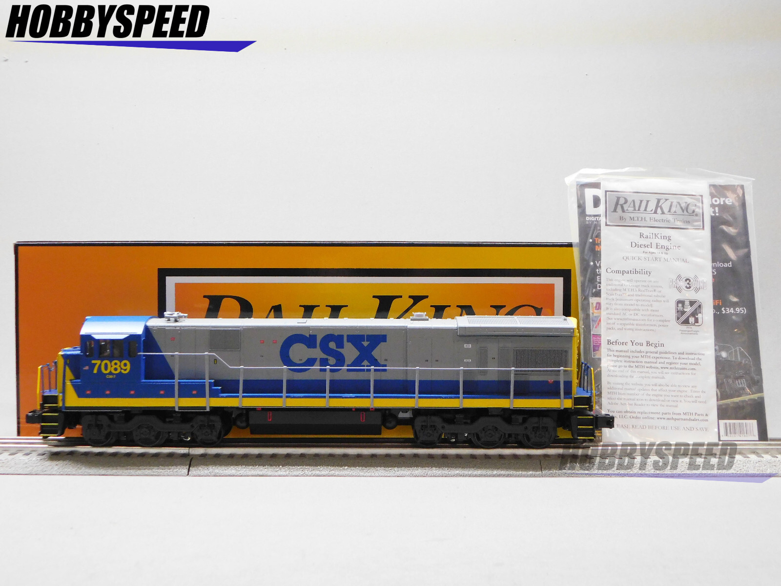 MTH RAILKING CSX C30-7 DEISEL LOCOMOTIVE ENGINE #7089 O GAUGE 30-21266-1 BLEMISH