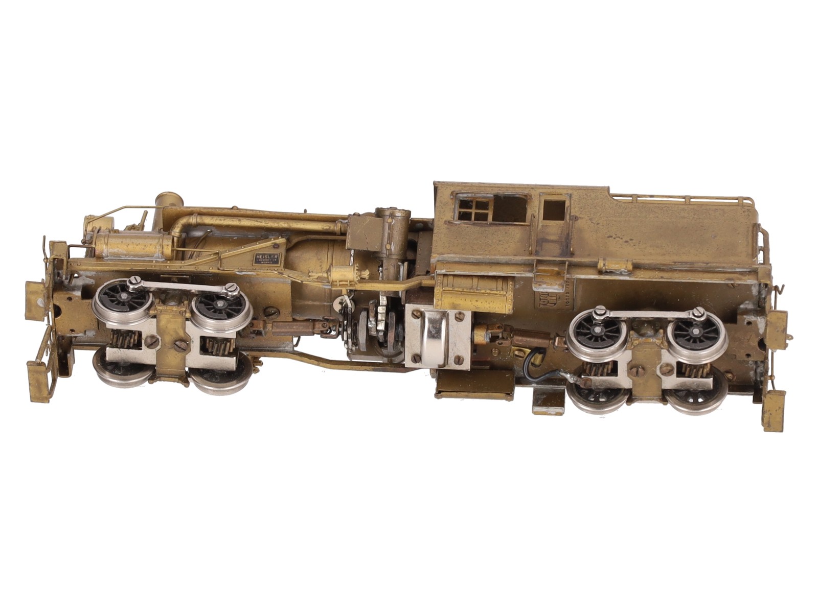 Pacific Fast Mail BRASS HO Unpainted Steam Logging Heisler 2-TRUCK Locomotive EX