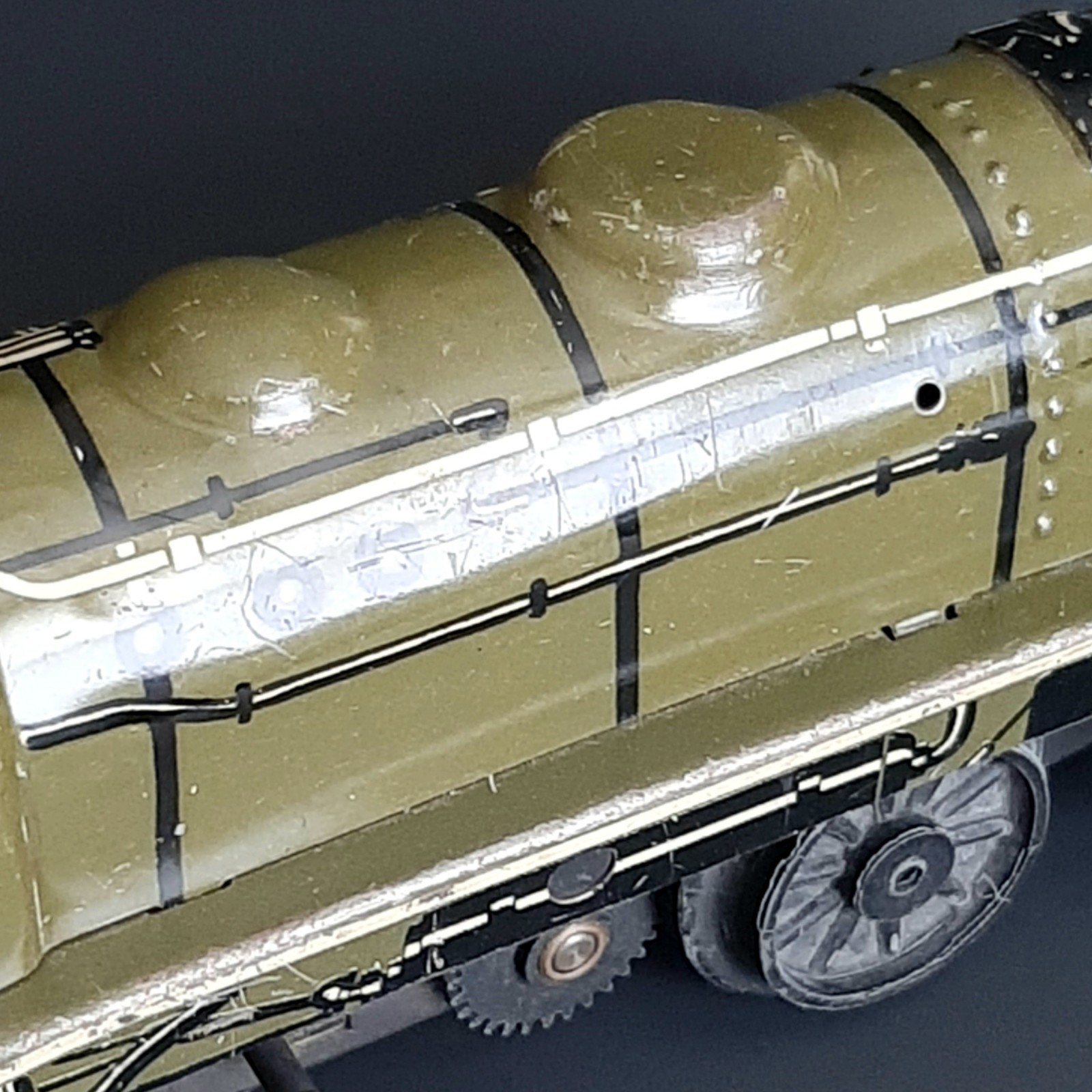 VTG 1930s Marx Tin Litho Steam Locomotive Electric Army Supply Train Engine #897