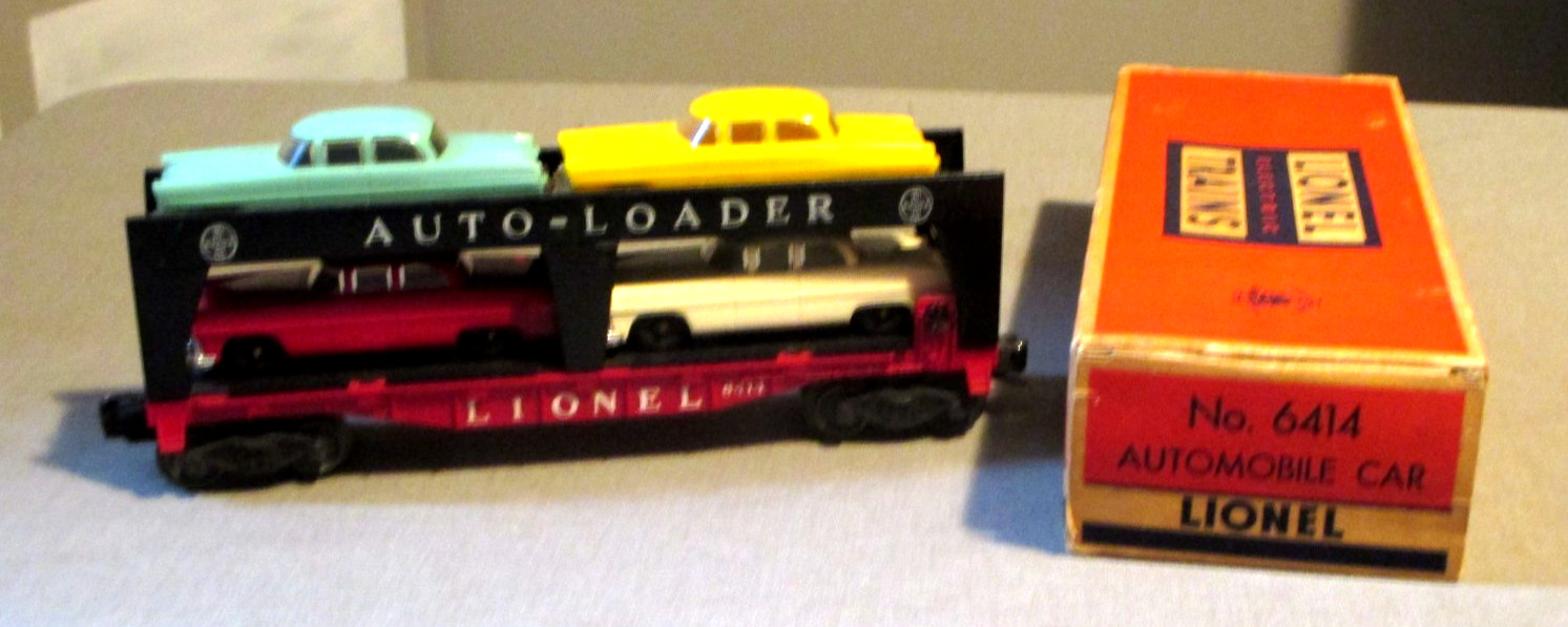 1950’S LIONEL TRAIN NO.6414- AUTOMOBILE CAR-AUTO LOADER- W RARE BOX-EXC- VINTAGE