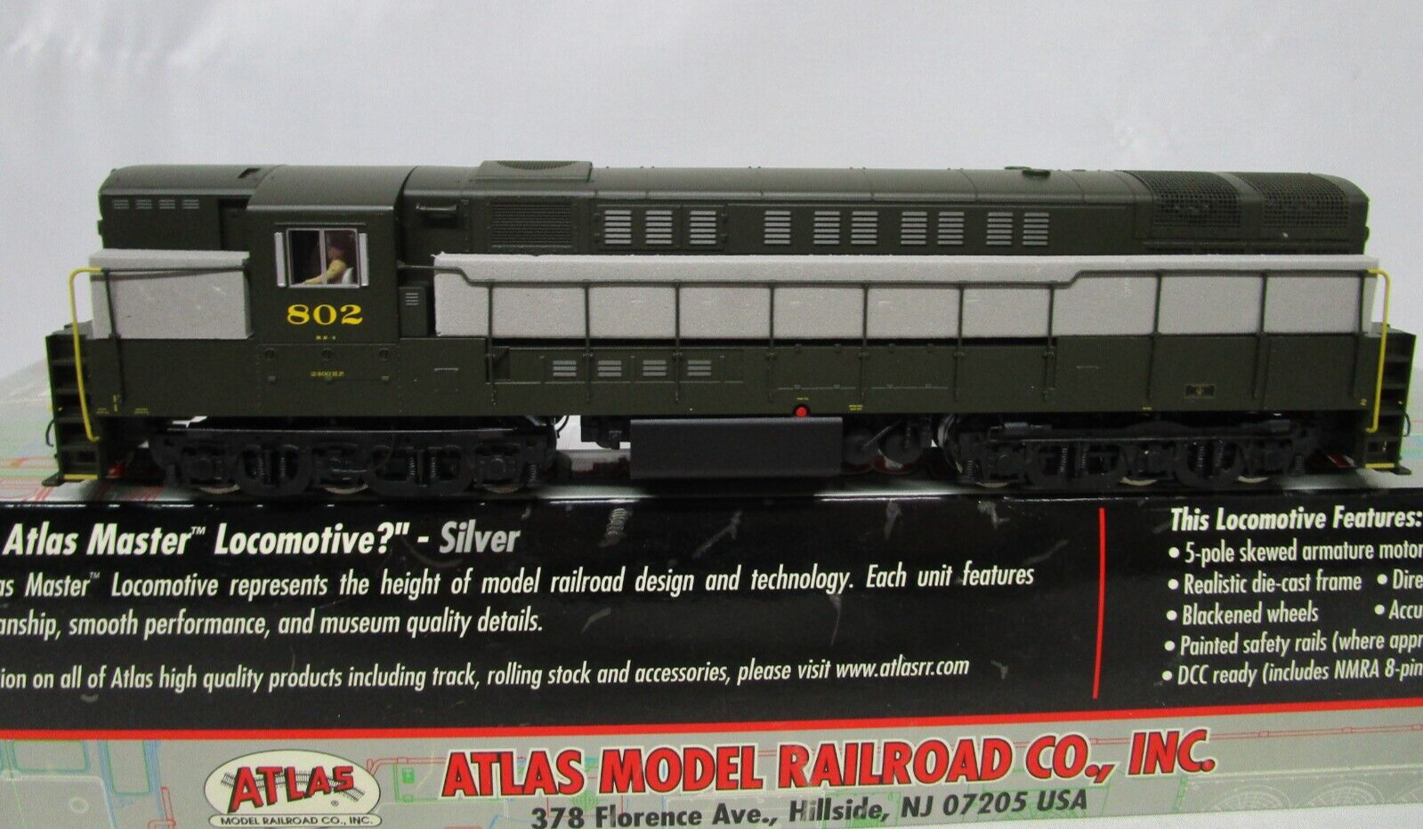 Atlas HO Scale Reading Train Master Ph 1b Diesel Locomotive #806 NOS DCC Ready