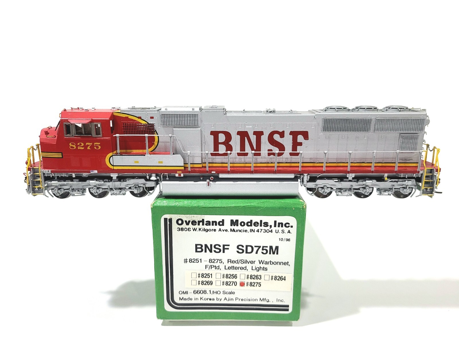Overland OMI BNSF EMD SD75M Burlington Northern Santa Fe #8275 HO Brass #6608.1