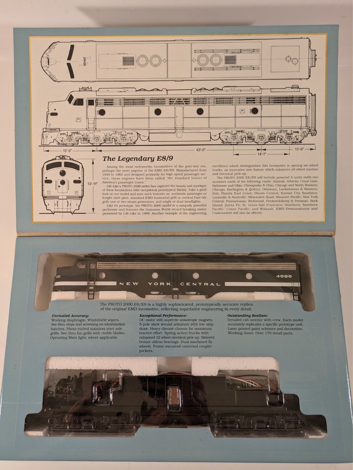 HO EMD E8/E9 NYC New York Central #4090 DC NIB NOS # 21006