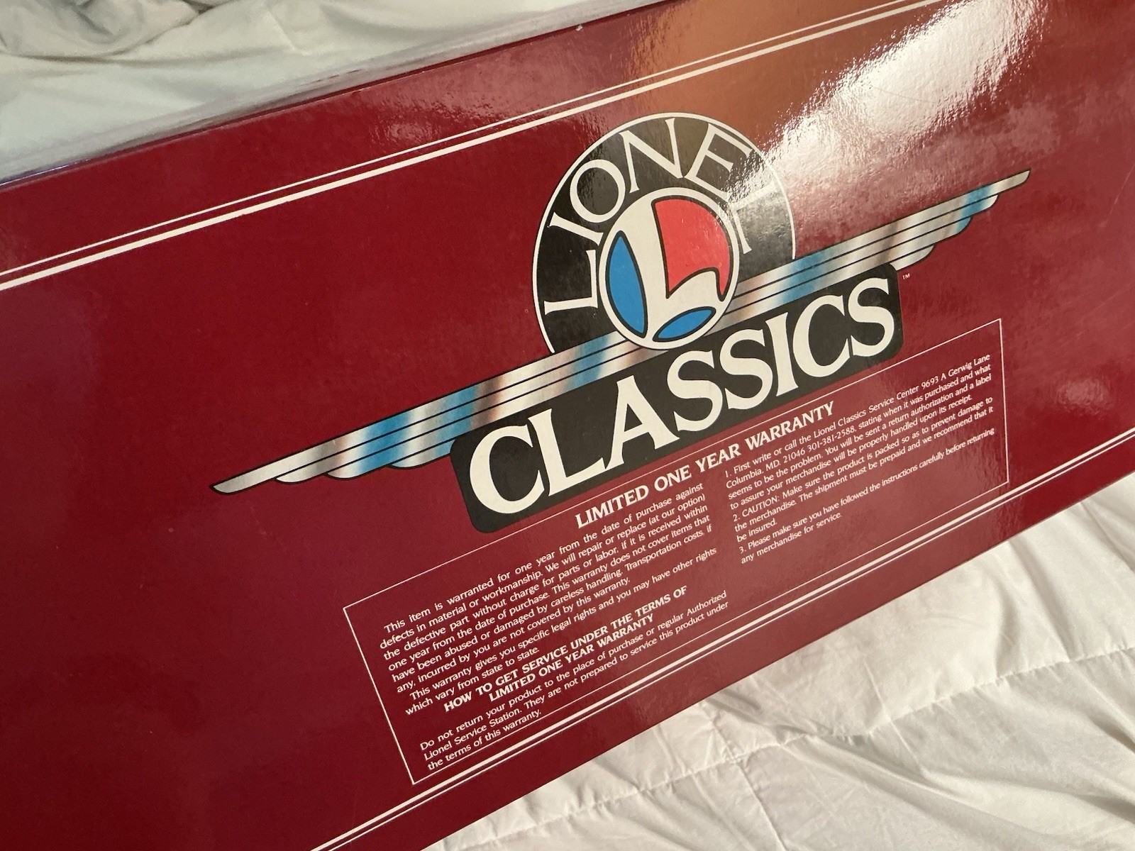 22″ Lionel Classics Standard Gauge 1-390-E Locomotive Whistle Tender & Orig Box