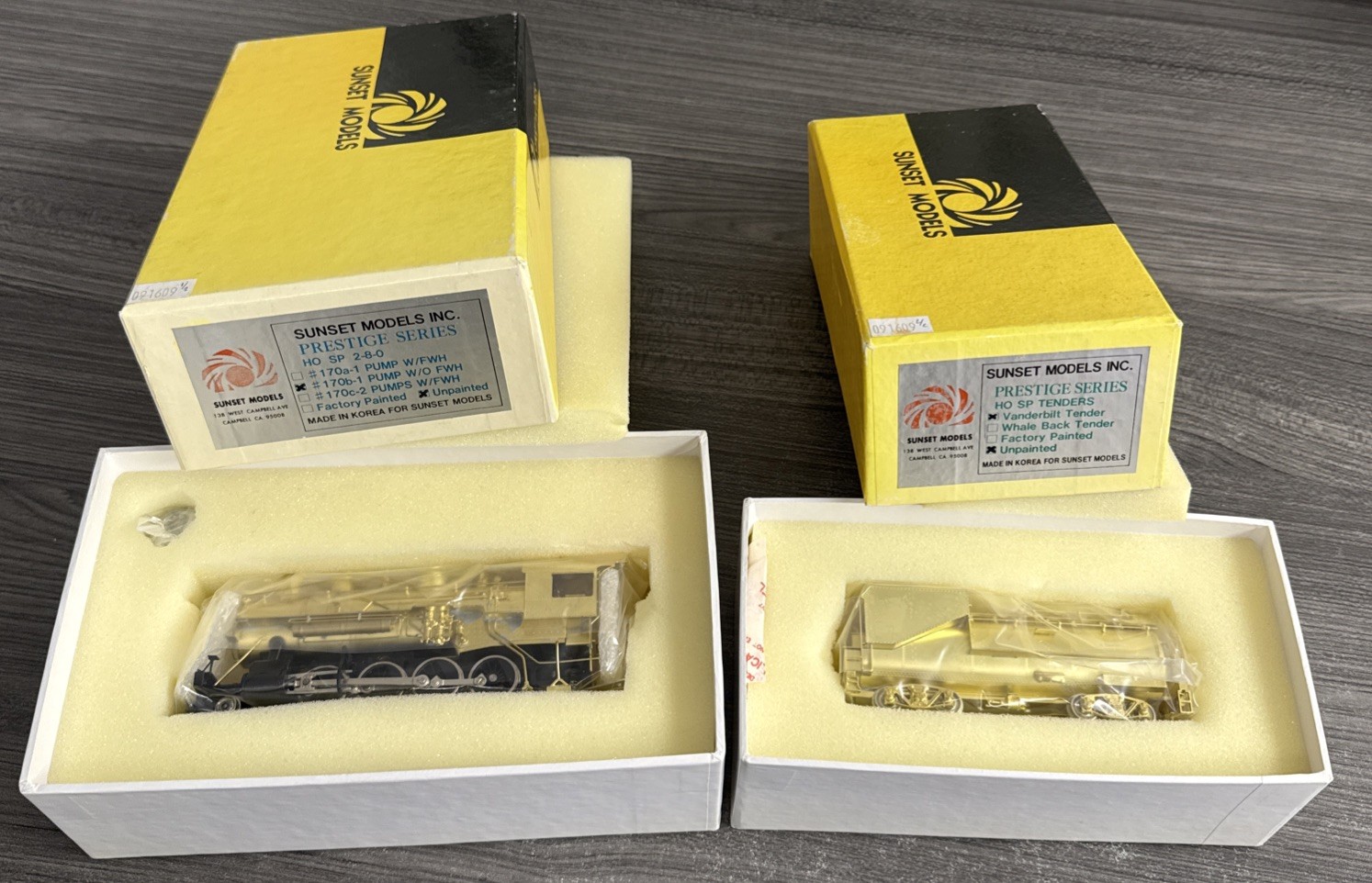 Sunset Models HO Brass #170B-1 SP 2-8-0 C-9 Pump w/o FWH & Vanderbilt Tender!