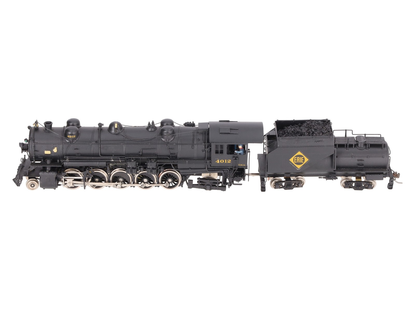 Alco Models S-124 HO Scale Brass Erie R-1 2-10-2 Steam Locomotive & Tender EX