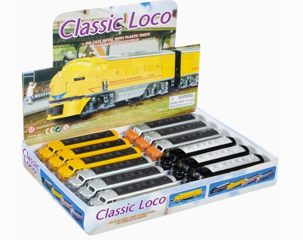 Classic Loco Diesel Engine Train Locomotive Powerful Pull Back Action 6 ½ Inches