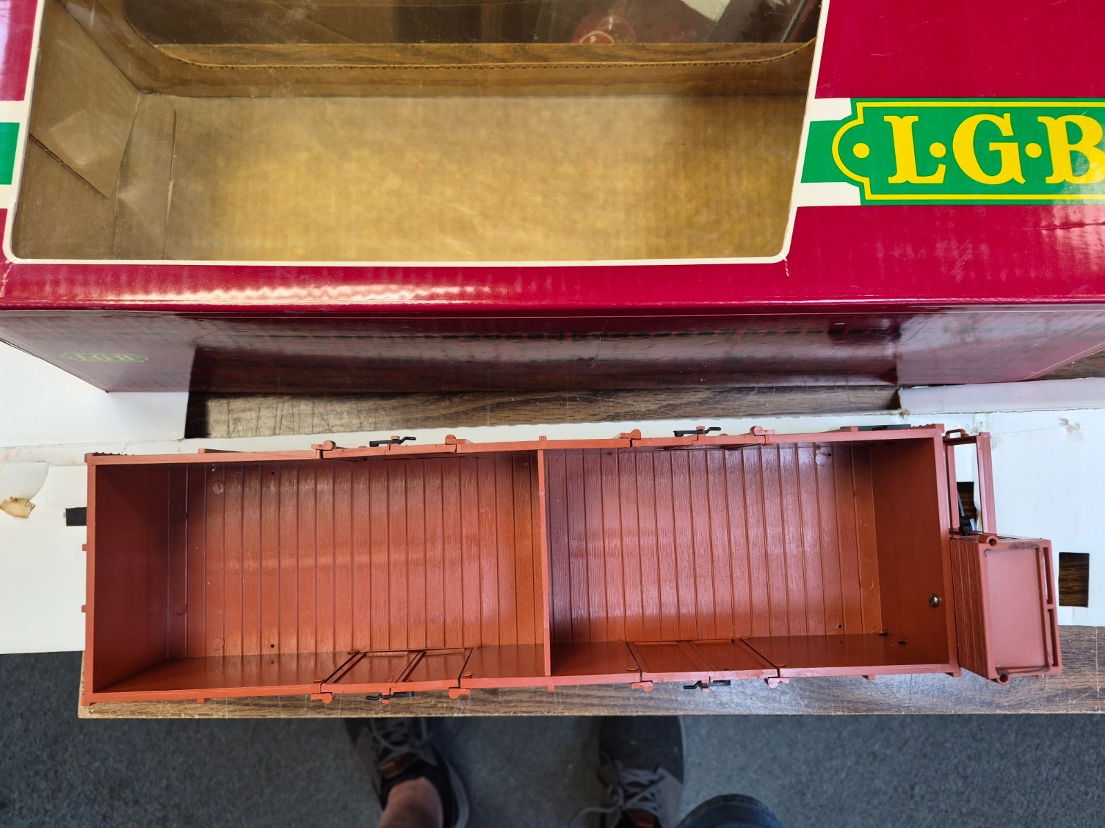 LGB 4062 GONDOLA with BRAKEMAN CABIN G SCALE PRE OWN BOXED AUSTRIAN FEDERAL RAIL