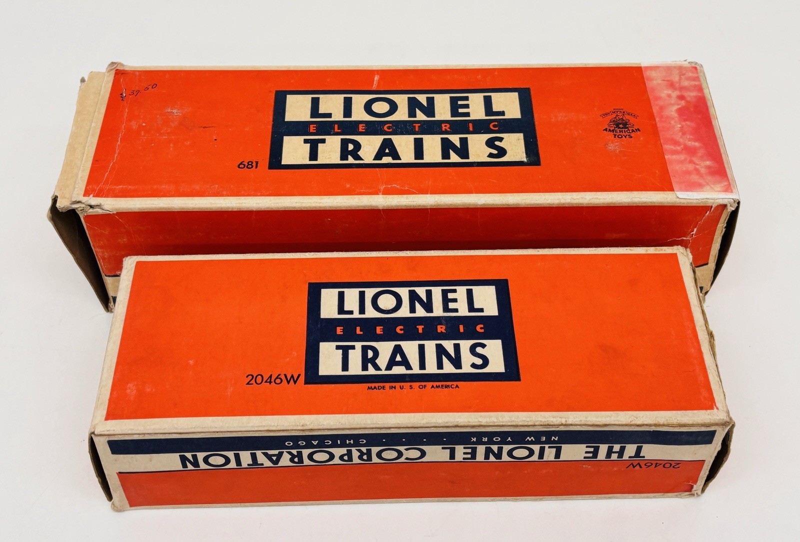 Lionel Postwar 6-8-6 Steam Turbine 681 w/ PRR Whistle Tender 2046W-50 Orig Boxes
