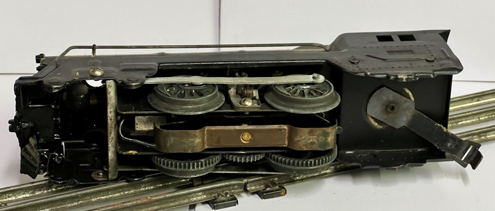 Vintage Metal Steam Locomotive Engine w/ Lionel Whistle Coal Tender Train Pair