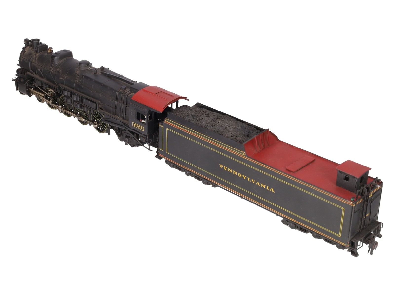 Max Gray O Scale 2-Rail Brass Pennsy M-1-a Steam Locomotive & Tender -Painted EX