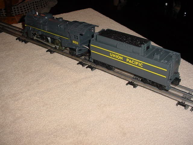 LIONEL # 8102 Union PACIFIC 4-4-2 STEAM LOCOMOTIVE WITH TENDER 0-027