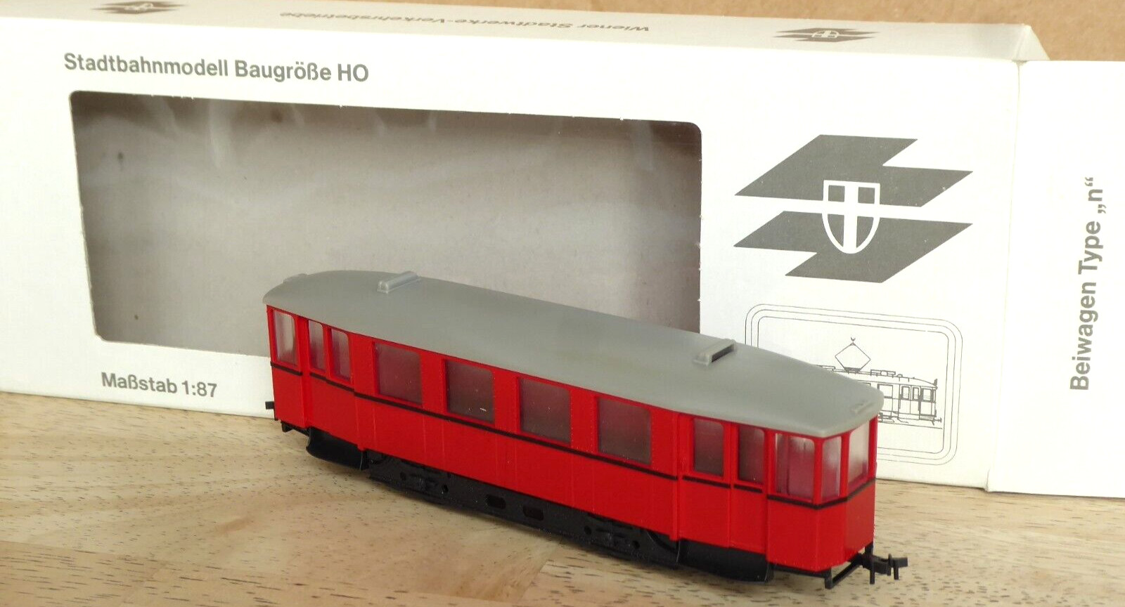 Halling H0 Vienna Tram Trailer KSW Type N Without Motor, Tram Tramway OVP
