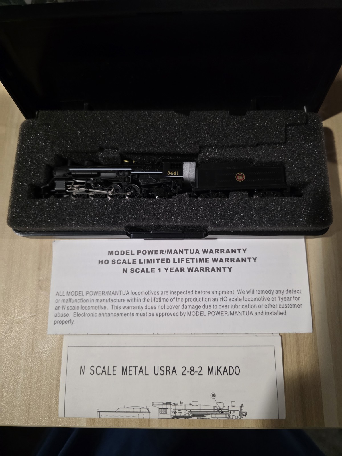 Model Power N Scale Metal USRA 2-8-2 Mikado 7576 Canadian National Railway 3441
