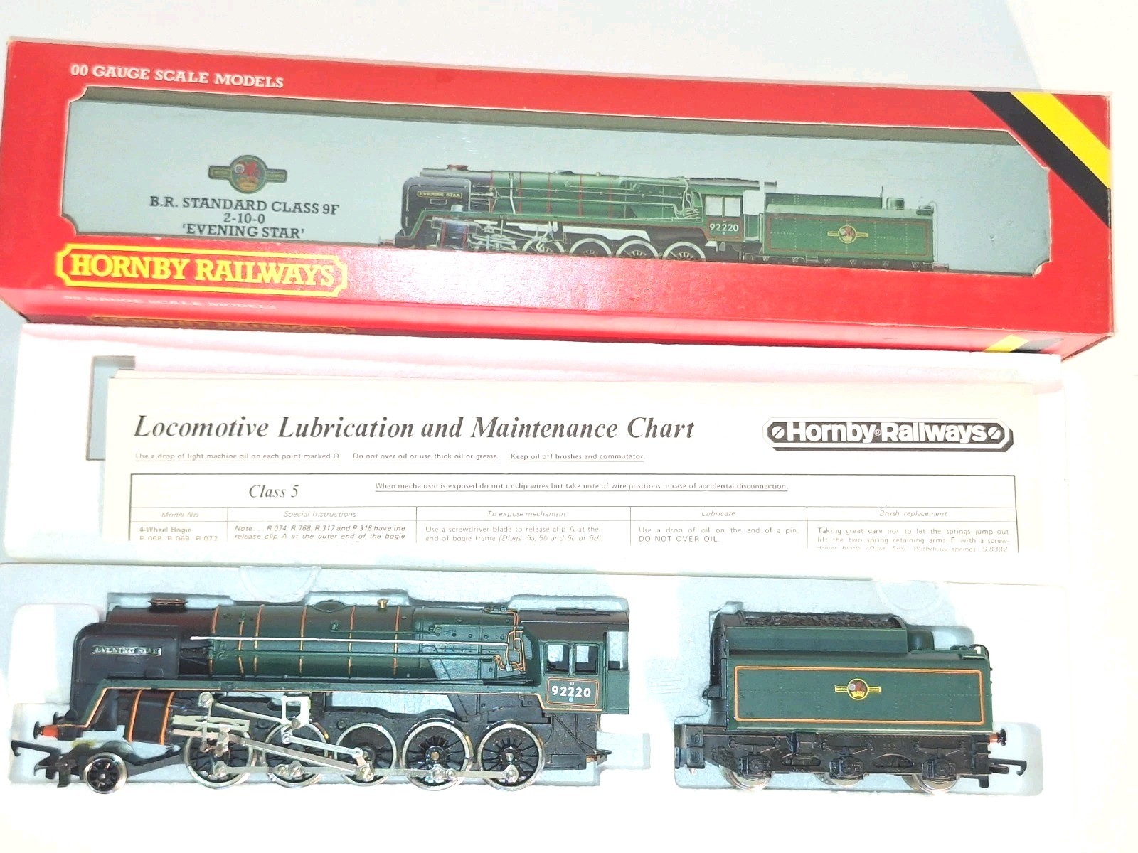 Hornby R065 BR 9F Evening Star #92220.New Old Stock. Wheel Delamination.Boxed.OO