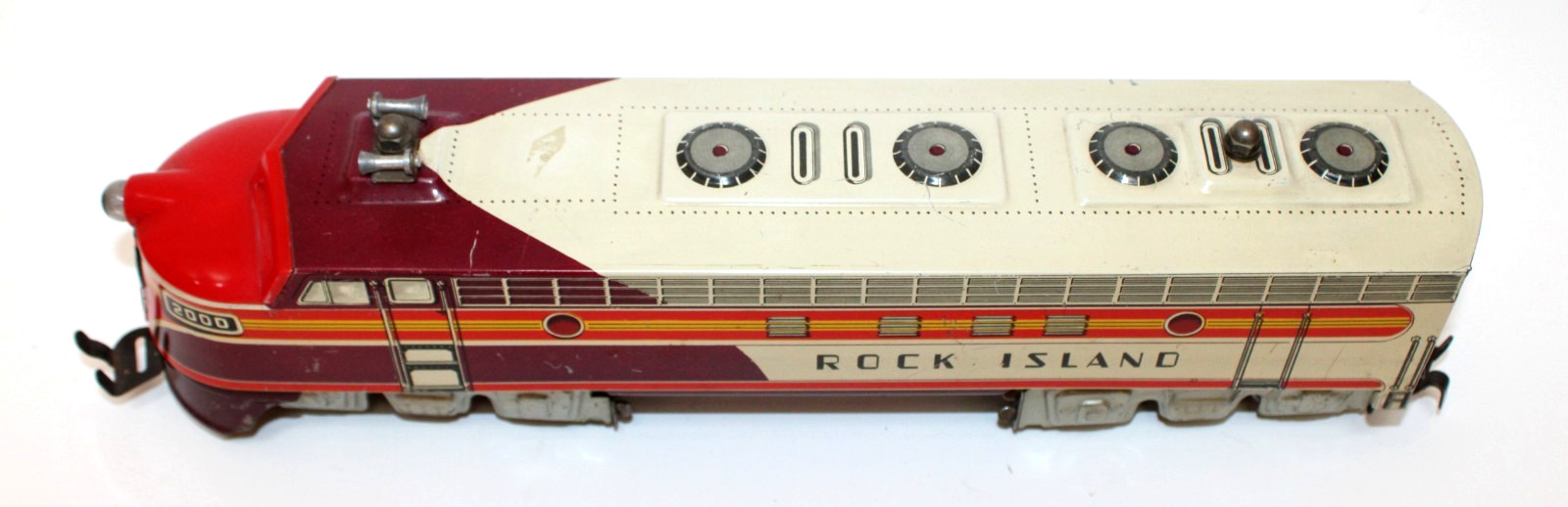 Unique Art O Rock Island 2000 F7 Diesel Locomotives Powered and Dummy 1950 Xlnt
