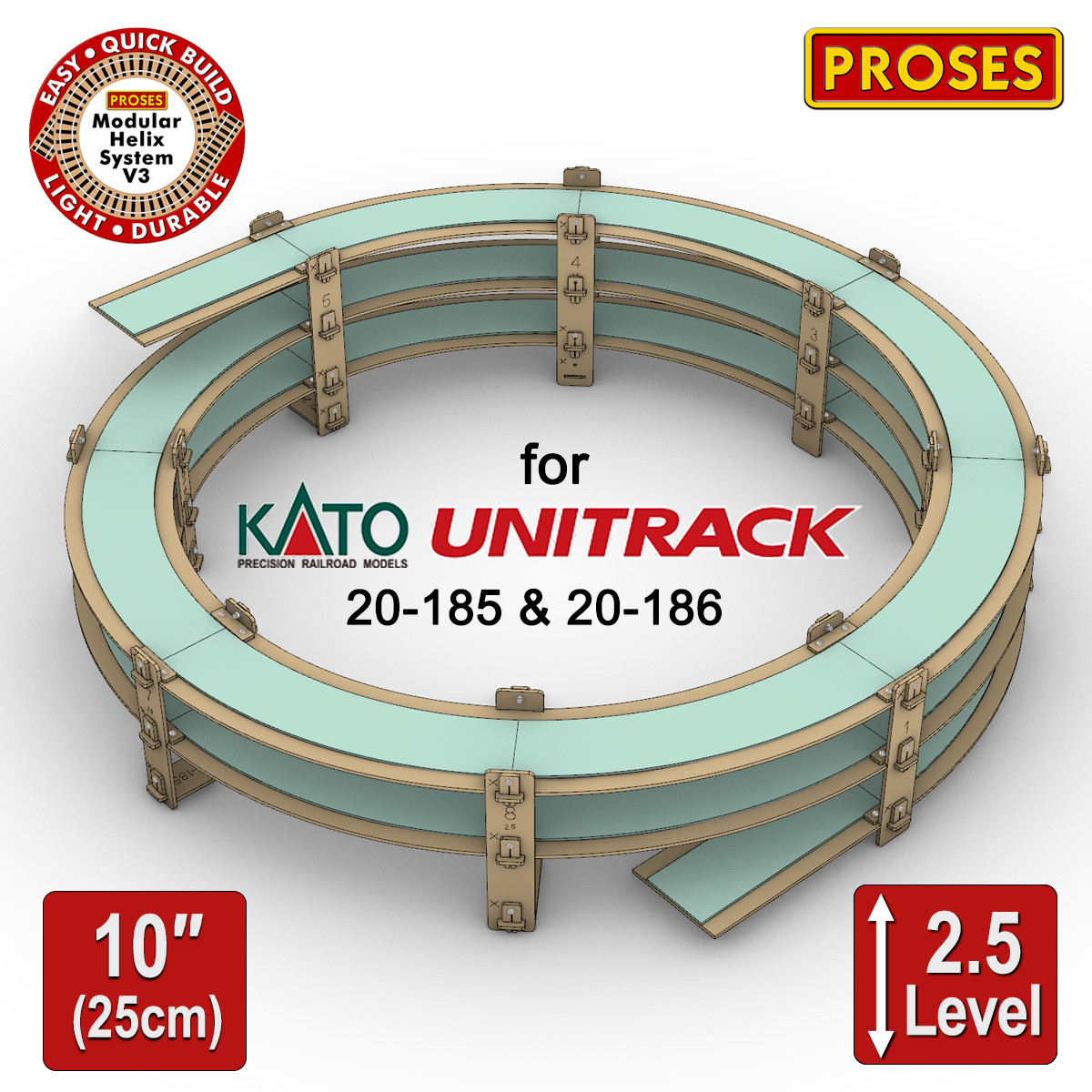 PROMOTION! 2.5 Level N Helix For KATO 20-185 Double Track – Height: 25cm/10″