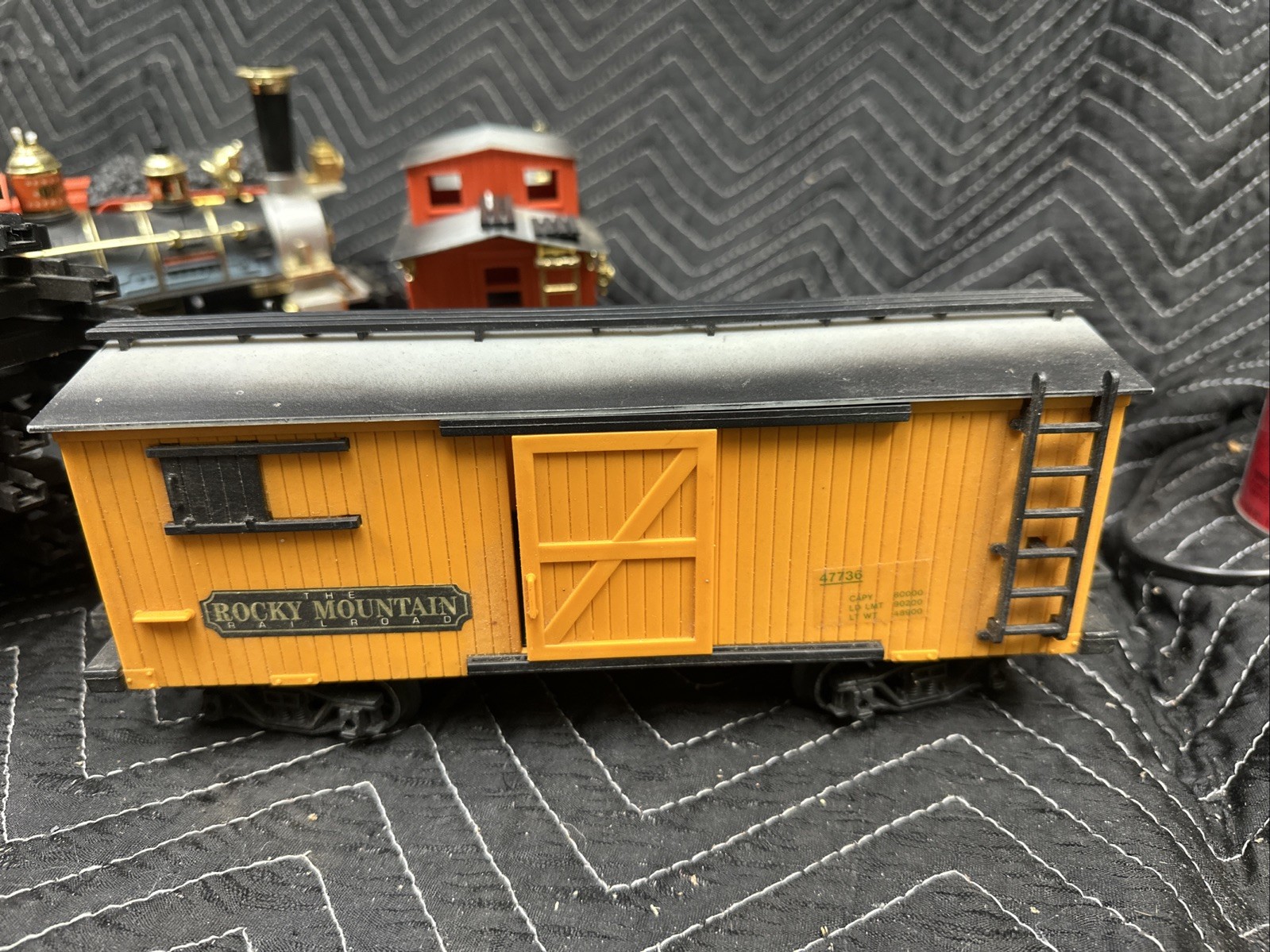 Vintage 1986 New Bright Denver Express G-Scale Black Red Locomotive 13” in