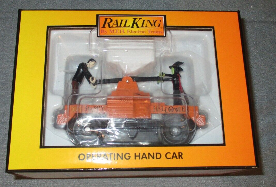 MTH 30-5241 Halloween #1031 (Orange) “Bump-N-Go” Hand Car O/027 ga wks/ Lionel