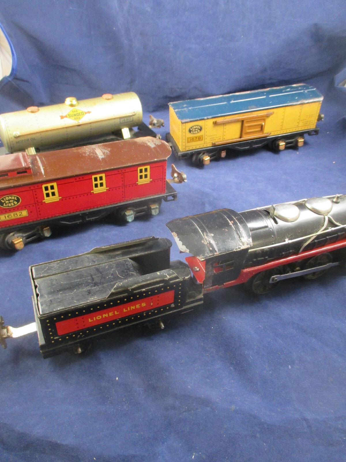 O-27 Prewar Lionel- 1055E Set Box, 1681E engine & tender, 1679, 1680, 1682 BOX