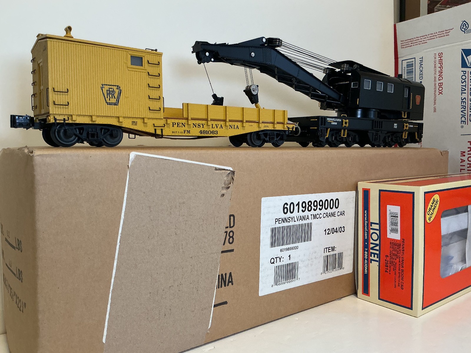 Lionel 6-19899 PA Crane & Boom Car Mint in Original Box made 2003-2005